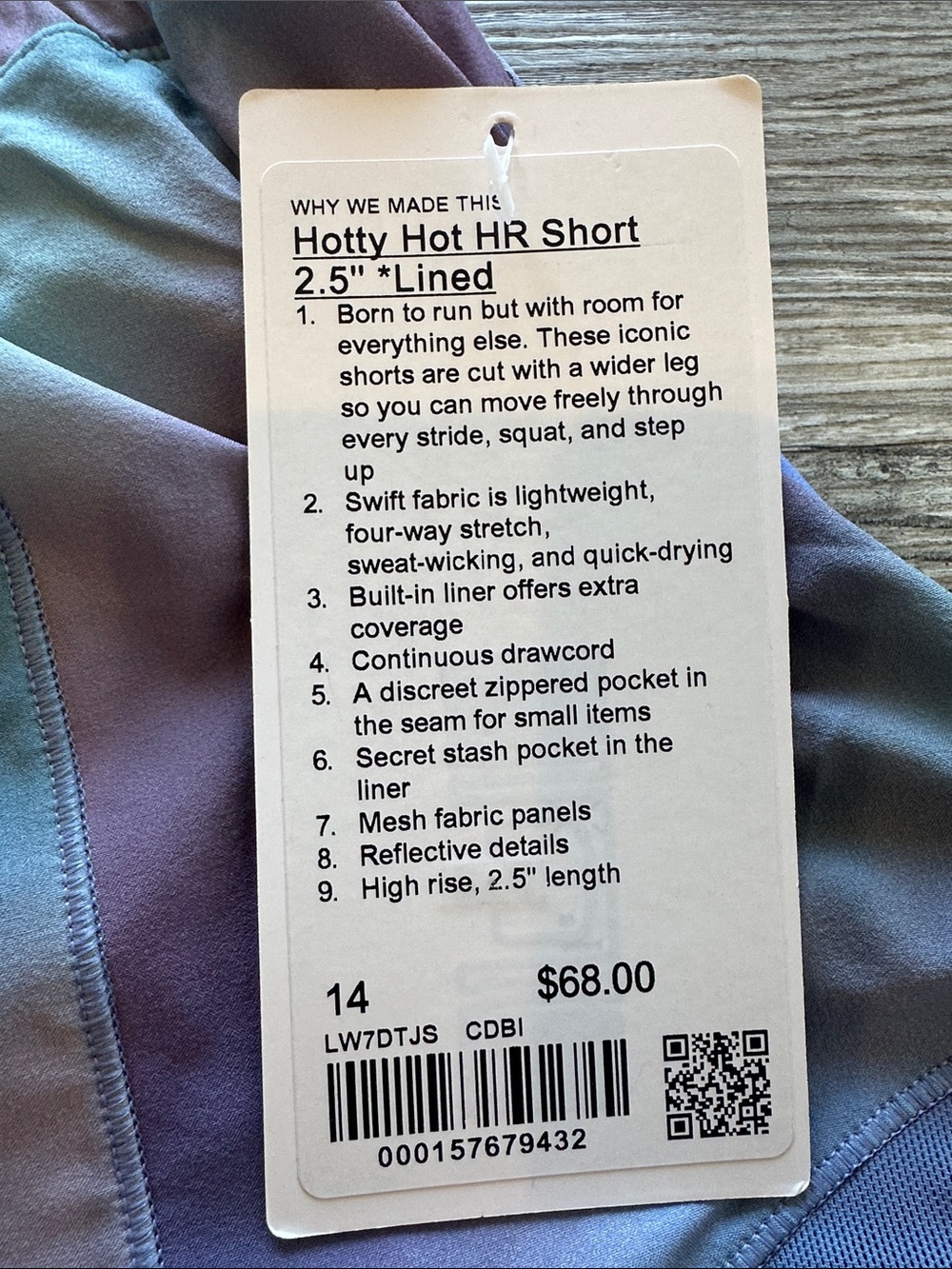 NEW with tags! Hotty Hot HR Short 2.5" *Lined Chroma Drift Blue Multi / Size 14 - Picture 2 of 5
